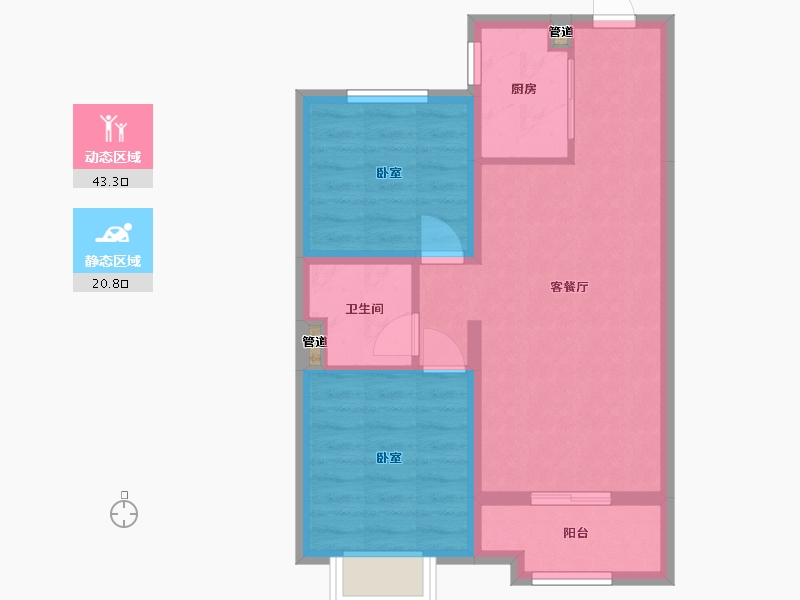 山西省-太原市-中正·九号-57.12-户型库-动静分区