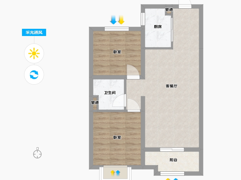 山西省-太原市-中正·九号-57.12-户型库-采光通风