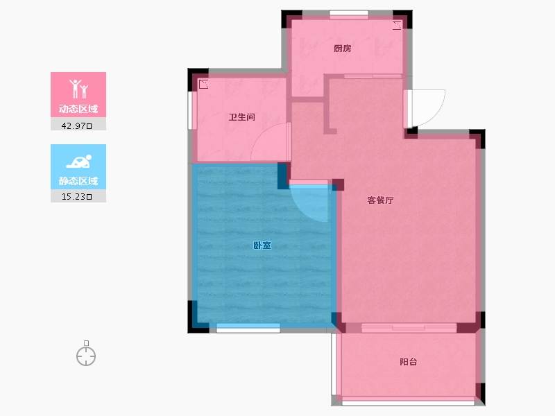 江苏省-苏州市-汇航御园酒店公寓-51.99-户型库-动静分区