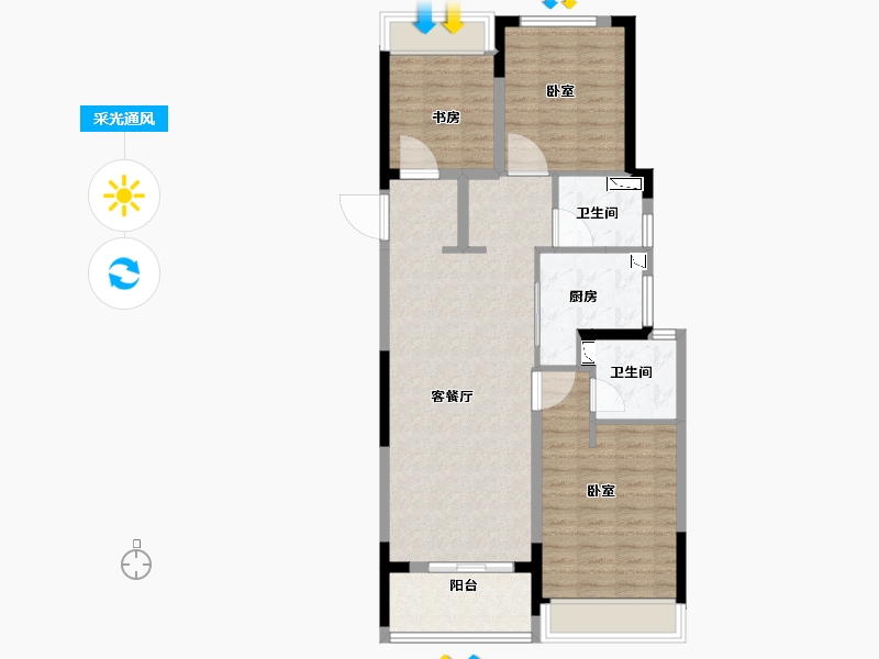 浙江省-杭州市-融信展望-88.00-户型库-采光通风