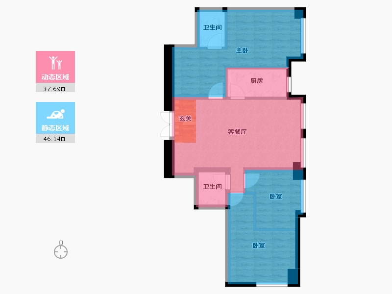 甘肃省-兰州市-鸿嘉国际广场-74.38-户型库-动静分区