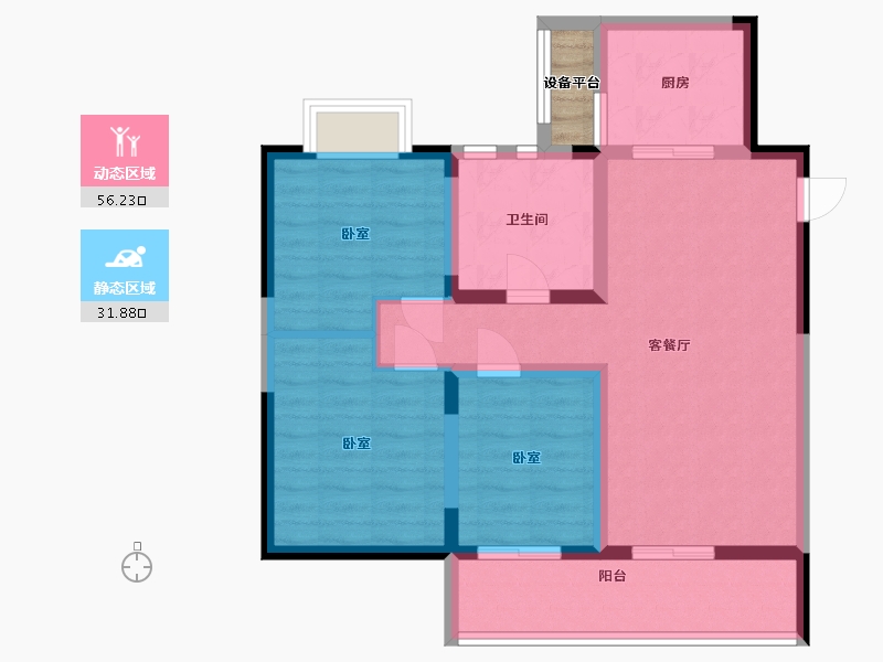 江苏省-无锡市-德信云溪名著-79.85-户型库-动静分区