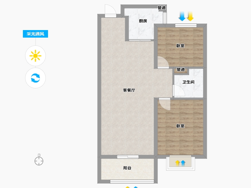 山西省-太原市-中国中铁·诺德城-72.01-户型库-采光通风