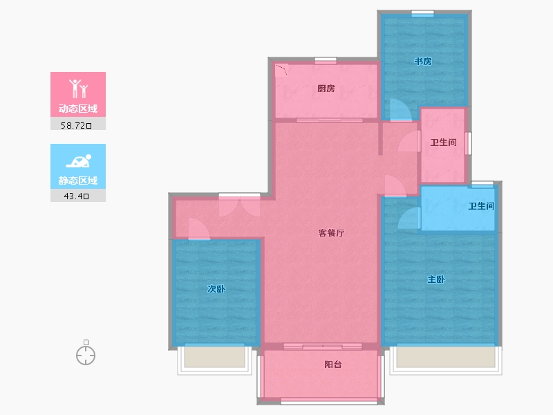 江苏省-盐城市-碧桂园珺悦府-92.00-户型库-动静分区