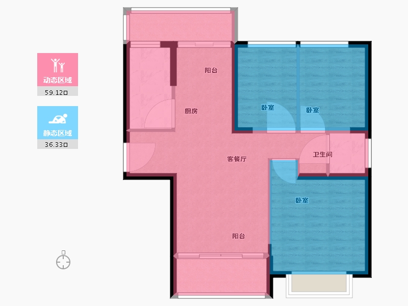 云南省-西双版纳傣族自治州-傣家印象-86.00-户型库-动静分区