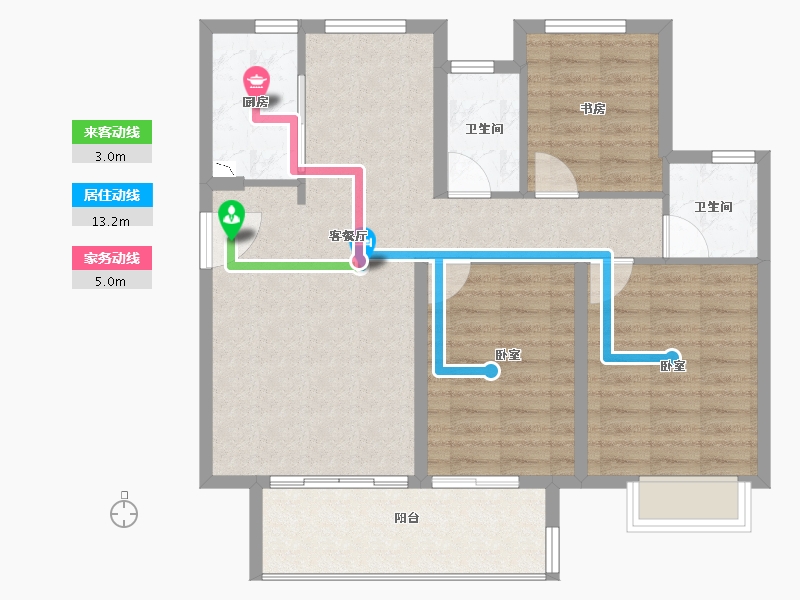 江苏省-泰州市-中骏世界城-90.00-户型库-动静线