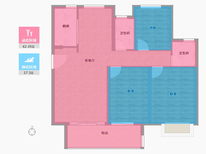 江苏省-泰州市-中骏世界城-90.00-户型库-动静分区