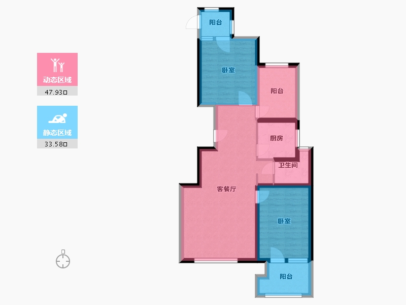 浙江省-杭州市-侨福一品高尔夫公馆-71.95-户型库-动静分区