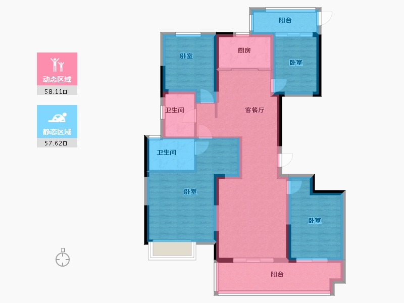 浙江省-杭州市-旭辉东原吴越府-103.00-户型库-动静分区