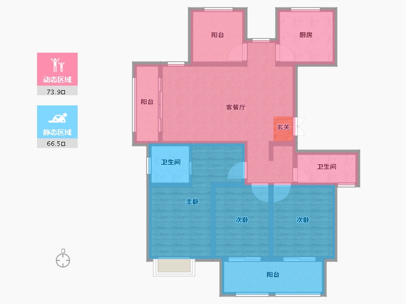 江苏省-常州市-泰富时代广场住宅-125.25-户型库-动静分区