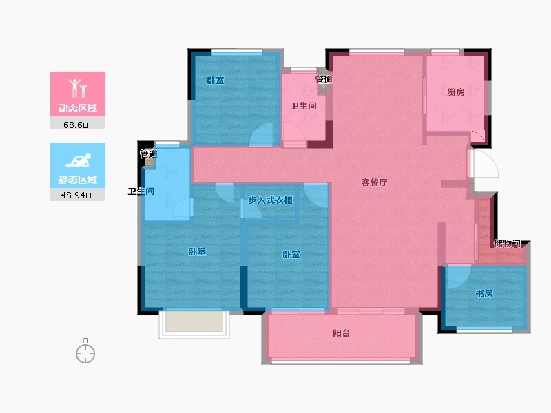 江苏省-扬州市-金辉·优步大道-106.00-户型库-动静分区