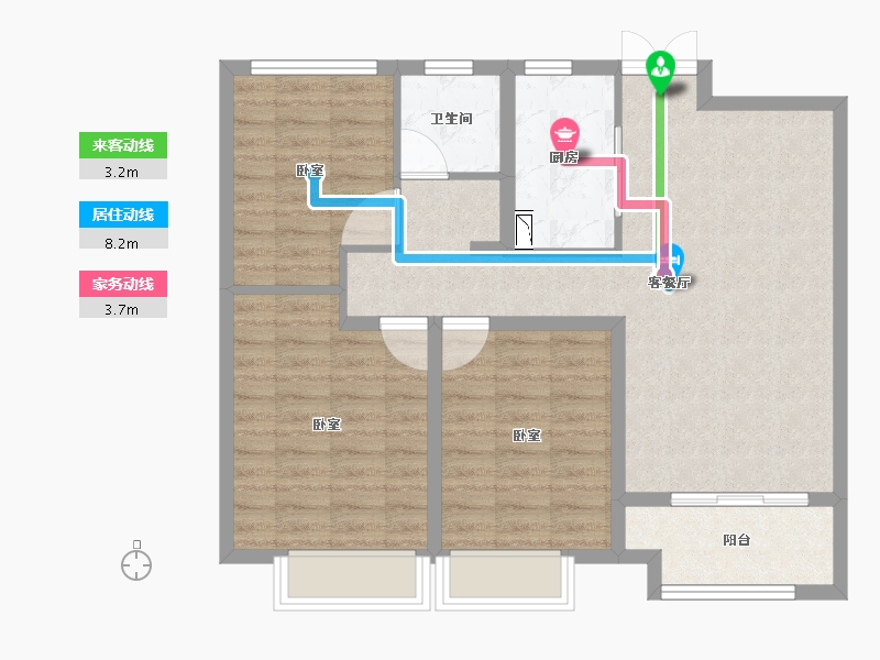 江苏省-扬州市-中远金麟府·状元楼-84.00-户型库-动静线