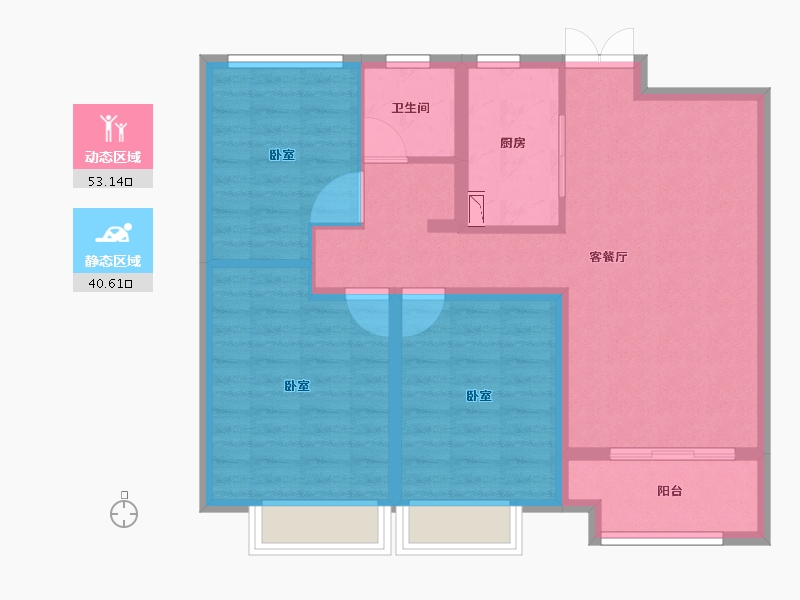 江苏省-扬州市-中远金麟府·状元楼-84.00-户型库-动静分区