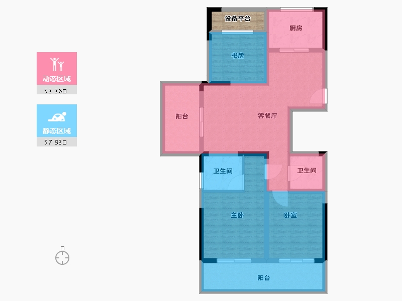 浙江省-杭州市-海波名苑-102.01-户型库-动静分区