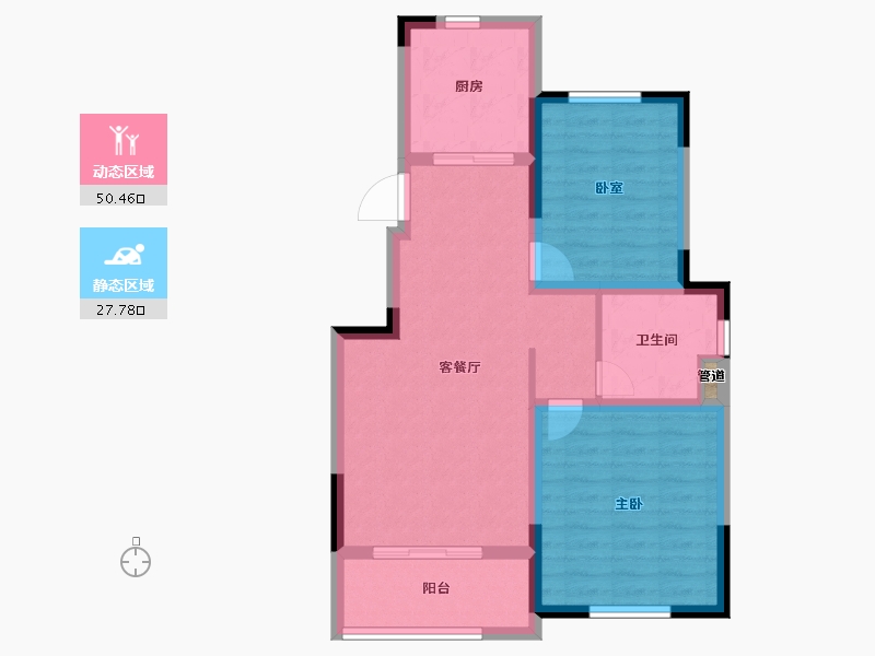 江苏省-扬州市-恒大悦珑湾-70.02-户型库-动静分区