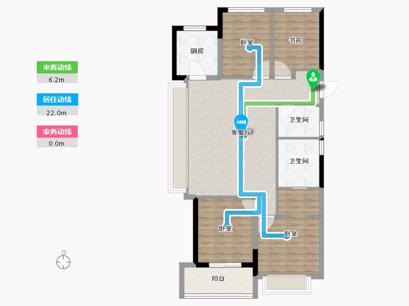 浙江省-杭州市-万科西望-99.09-户型库-动静线