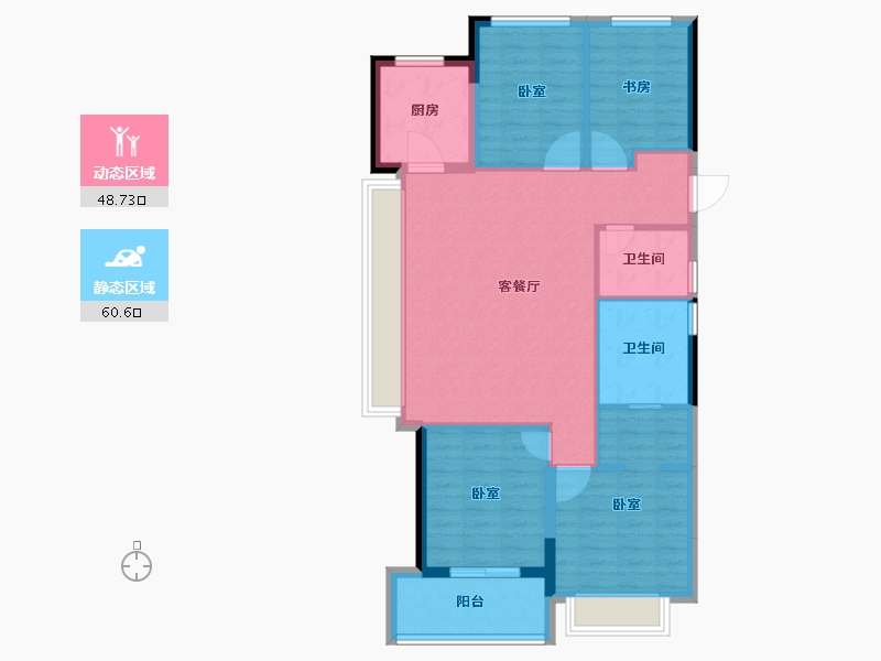 浙江省-杭州市-万科西望-99.09-户型库-动静分区