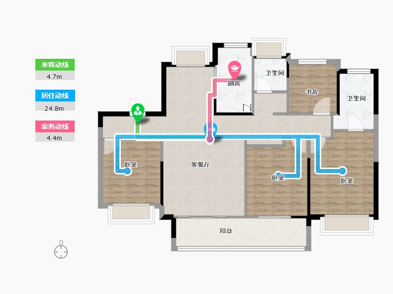 江苏省-泰州市-世茂璀璨泱颂-114.00-户型库-动静线