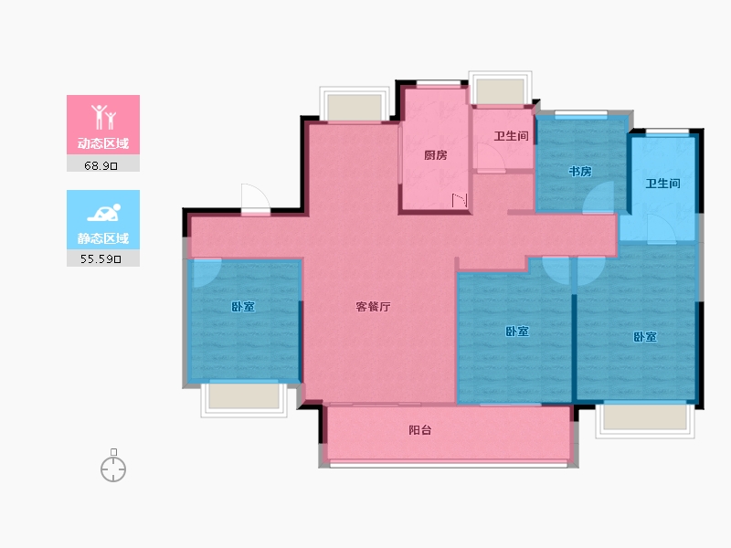 江苏省-泰州市-世茂璀璨泱颂-114.00-户型库-动静分区