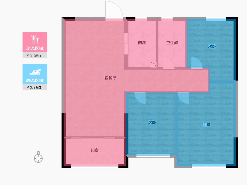 江苏省-盐城市-港利上城国际二期-85.94-户型库-动静分区