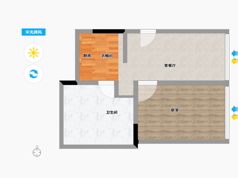 江苏省-苏州市-金奥诺阁雅社区-58.00-户型库-采光通风