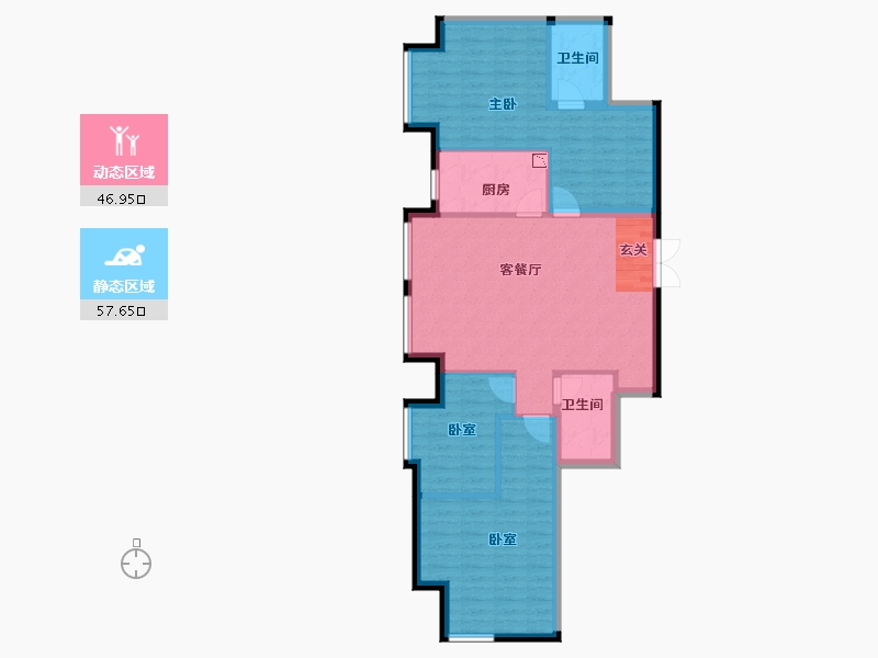 甘肃省-兰州市-鸿嘉国际广场-94.75-户型库-动静分区