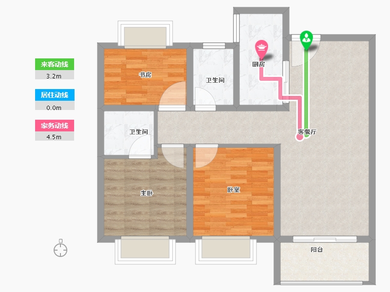 江苏省-泰州市-恒富新城樾府-79.40-户型库-动静线