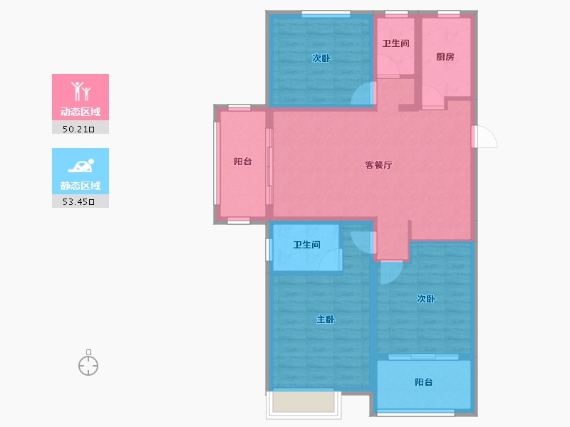 江苏省-徐州市-睢宁·万园-92.57-户型库-动静分区