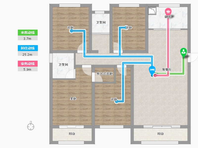 陕西省-安康市-恒月阳光水岸-115.14-户型库-动静线