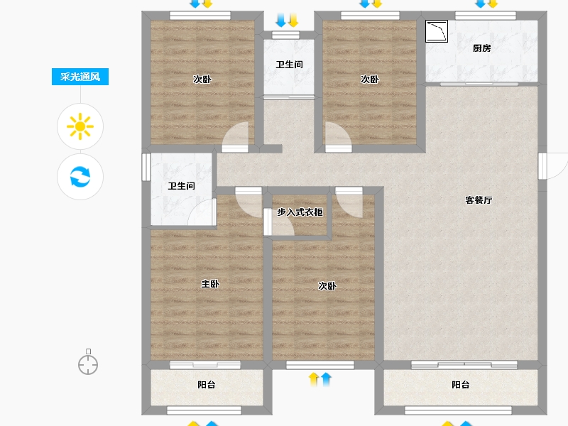 陕西省-安康市-恒月阳光水岸-115.14-户型库-采光通风