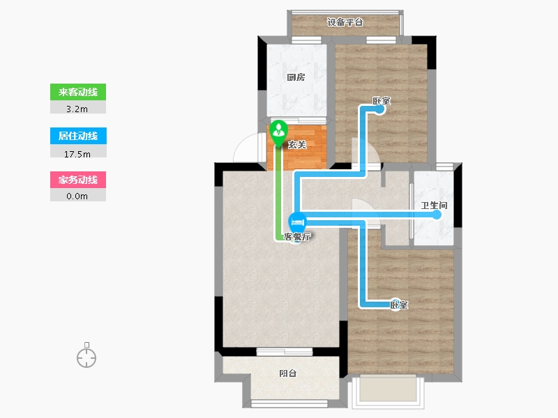 浙江省-杭州市-澳海云樾赋-64.00-户型库-动静线