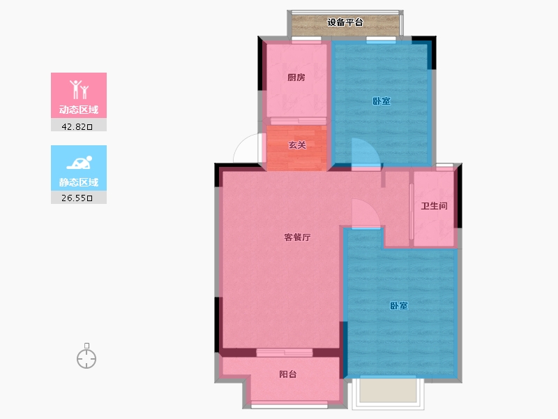 浙江省-杭州市-澳海云樾赋-64.00-户型库-动静分区