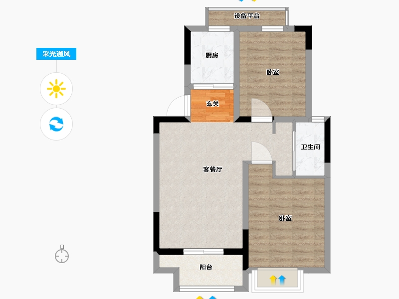 浙江省-杭州市-澳海云樾赋-64.00-户型库-采光通风