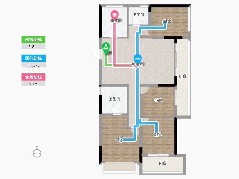 浙江省-杭州市-万科西望-110.57-户型库-动静线