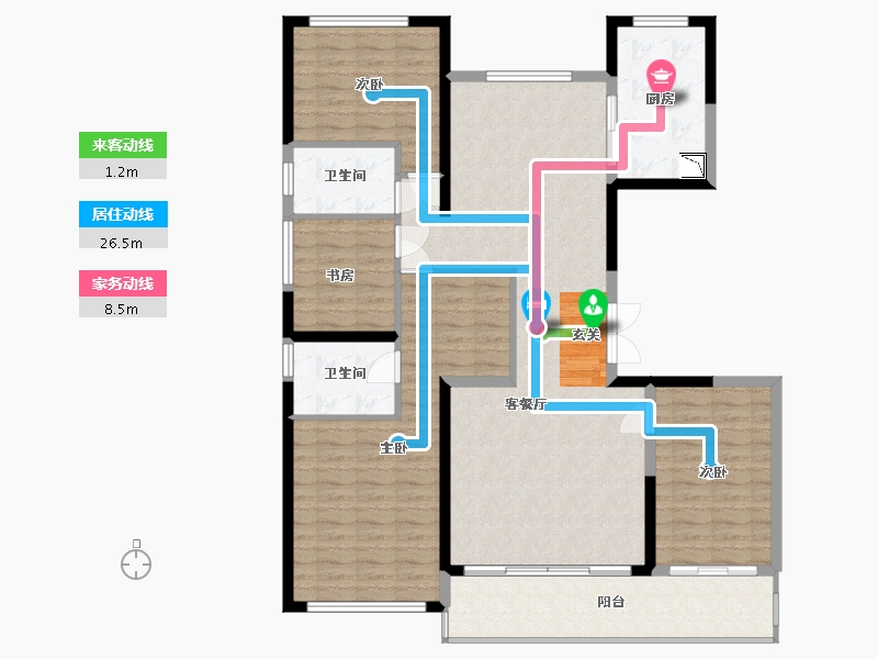 甘肃省-天水市-恒顺·紫御鸿园-132.60-户型库-动静线