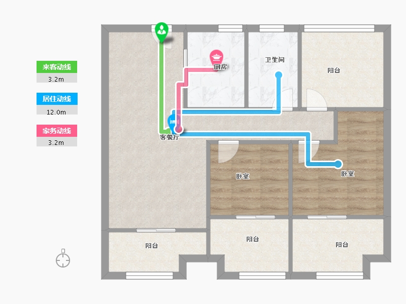 江苏省-苏州市-弘阳上湖-70.00-户型库-动静线