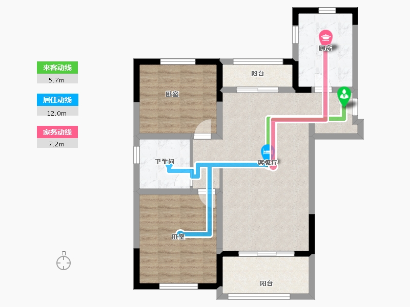 江苏省-扬州市-恒大悦珑湾-77.00-户型库-动静线