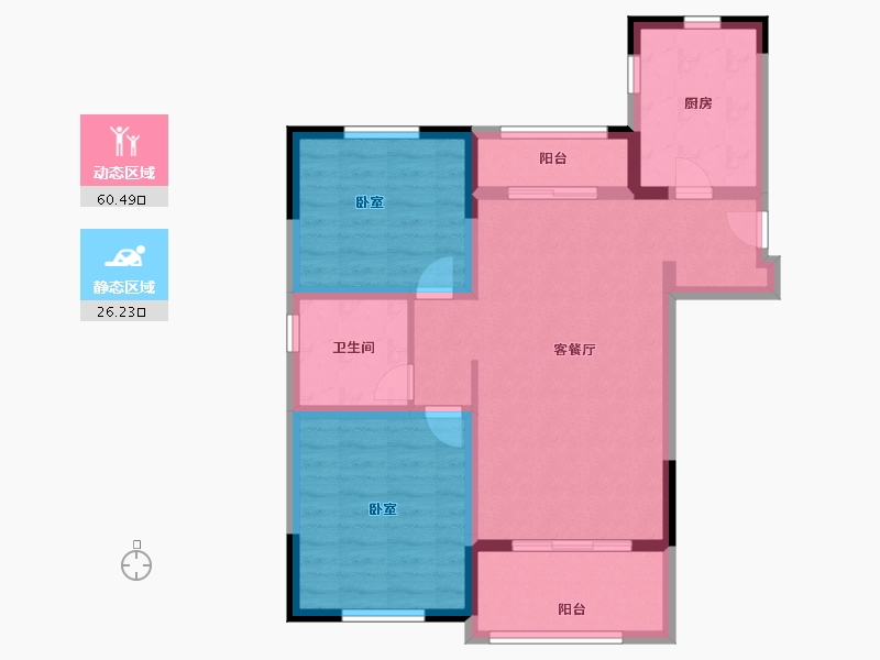 江苏省-扬州市-恒大悦珑湾-77.00-户型库-动静分区