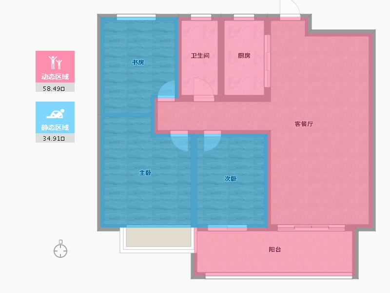 江苏省-徐州市-睢宁·万园-83.18-户型库-动静分区