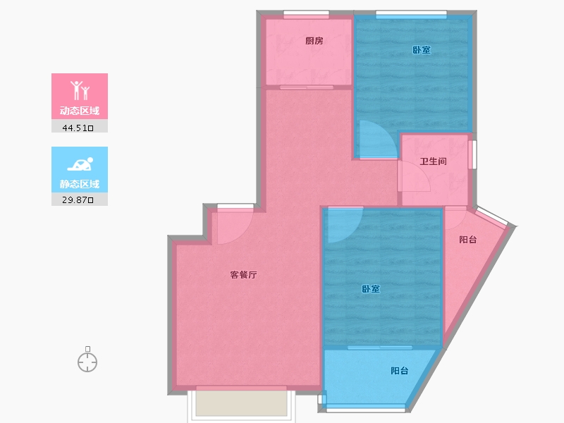 青海省-西宁市-平安先河东苑-67.64-户型库-动静分区