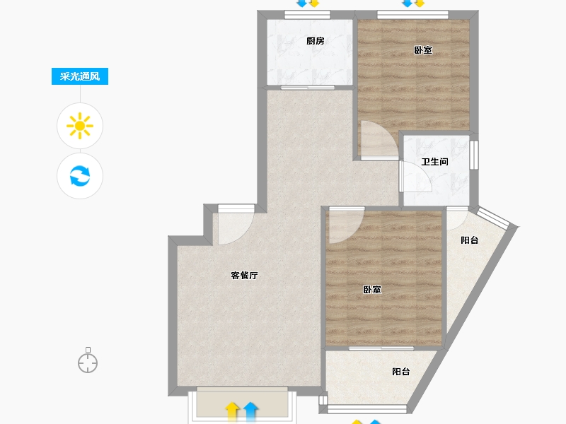 青海省-西宁市-平安先河东苑-67.64-户型库-采光通风