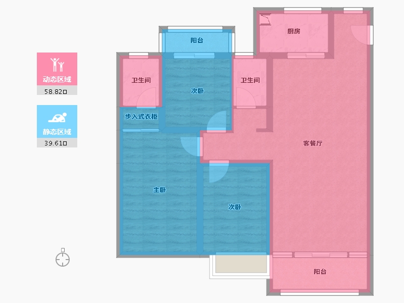 陕西省-安康市-天一城市之光-87.05-户型库-动静分区