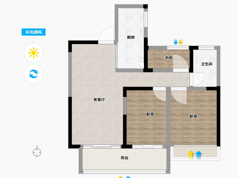 江苏省-苏州市-楠香雅苑-78.00-户型库-采光通风