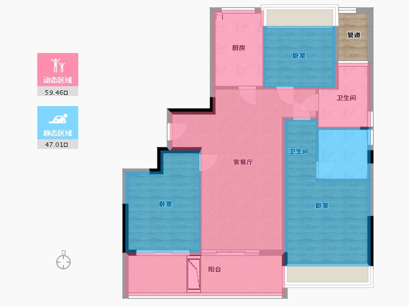 浙江省-杭州市-桃李春风·如山-98.00-户型库-动静分区