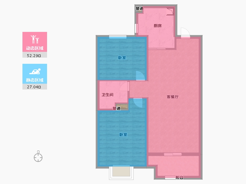 山西省-太原市-中国中铁·诺德城-71.00-户型库-动静分区