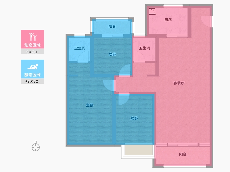 陕西省-安康市-天一城市之光-84.82-户型库-动静分区