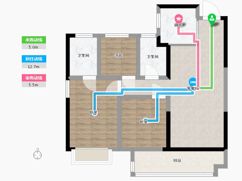 浙江省-杭州市-旭辉东原吴越府-78.00-户型库-动静线