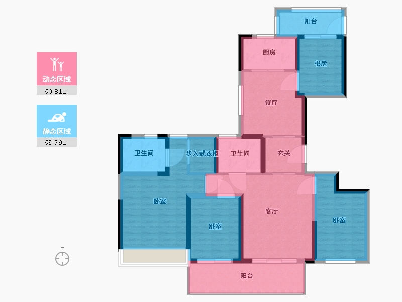 浙江省-杭州市-旭辉东原吴越府-111.00-户型库-动静分区