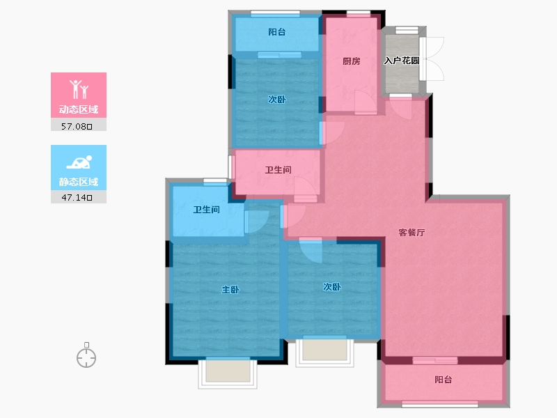 江苏省-南通市-恒大御澜庭(推广名)-95.00-户型库-动静分区