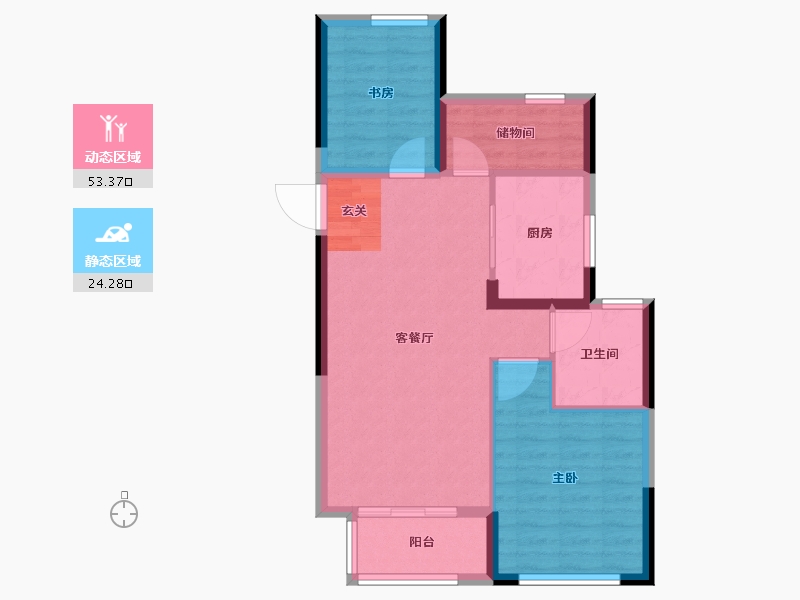 浙江省-台州市-杨帆·龙庭-70.00-户型库-动静分区